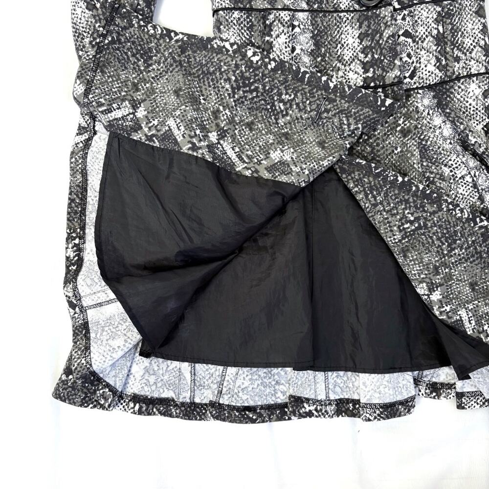 Y2K Candie’s Snakeskin Print Coat Women Small Gray Black Fit & Flare Statement - Picture 5 of 7